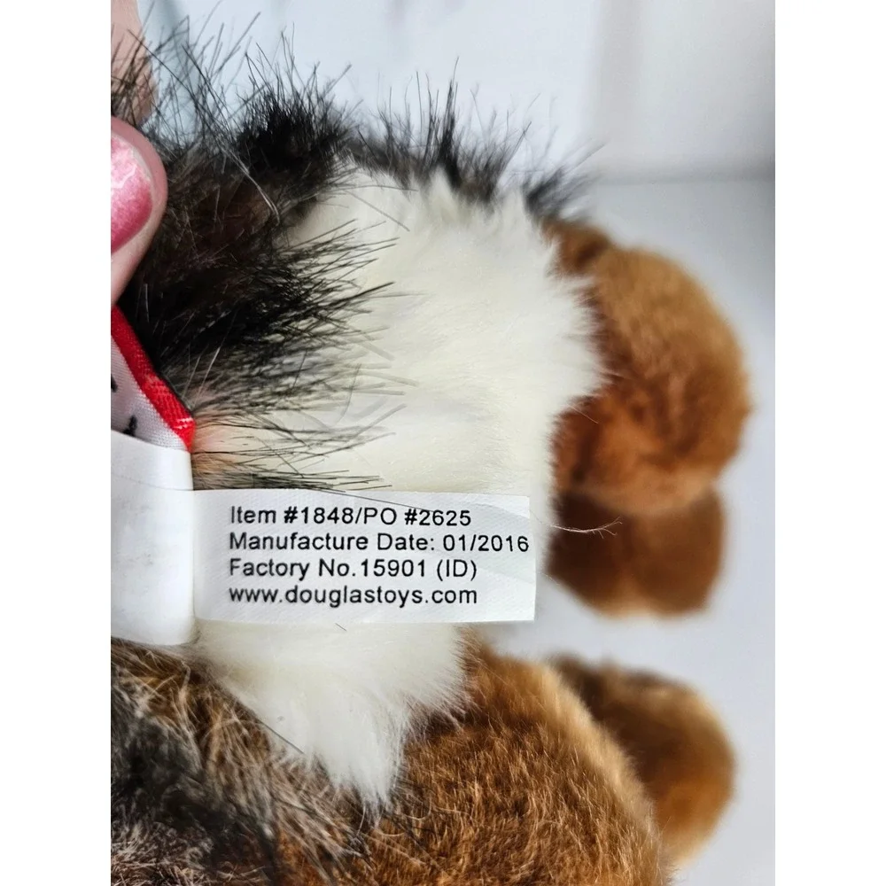 Douglas Cuddle Toy Howling Wolf Plush Stuffed Animal Brown Black 2016 Sitting